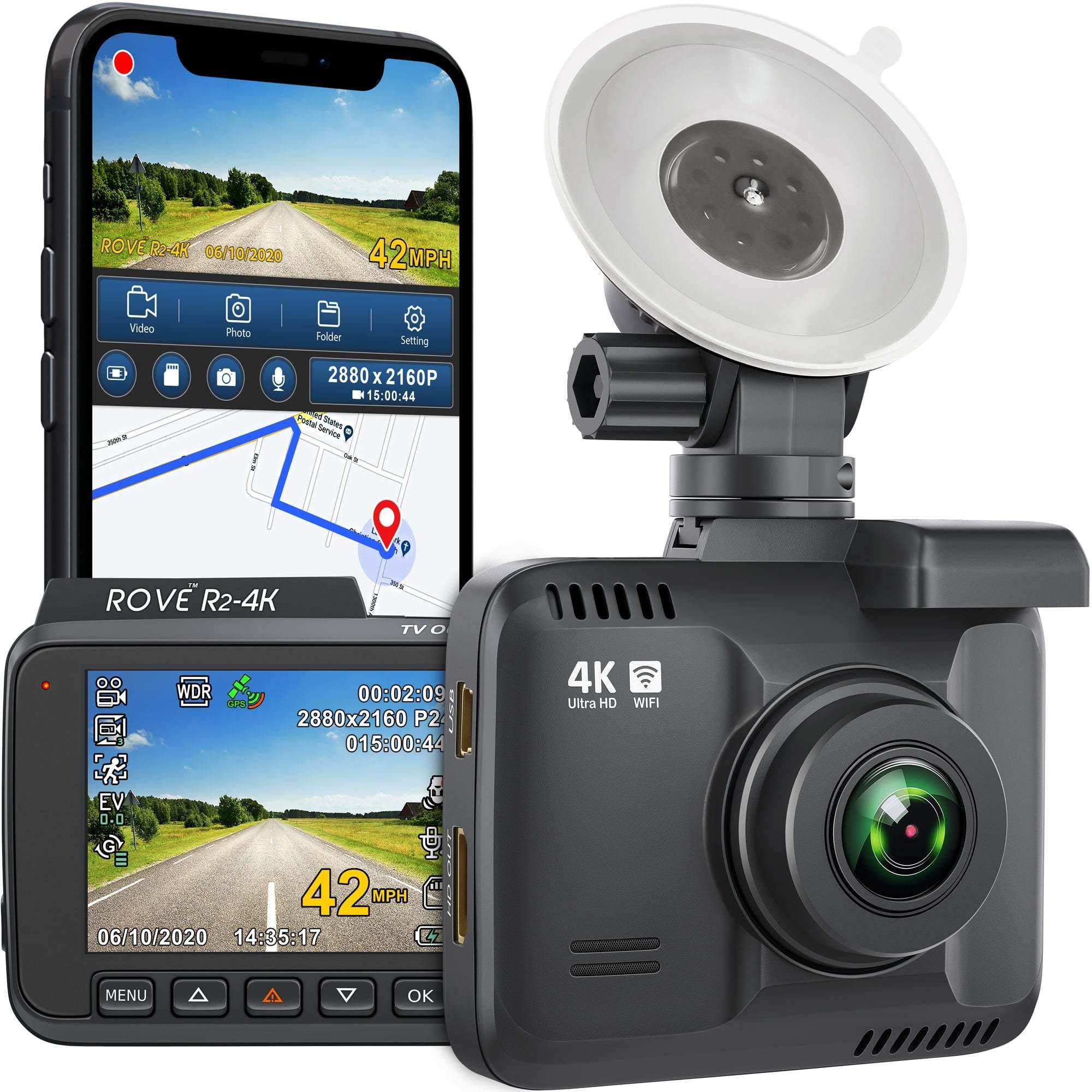 3 Rove R2-4K Dash Cam 4K Ultra HD 2160P Dash Board Camera Built In WiFi & GPS - ROVE Dash Cam