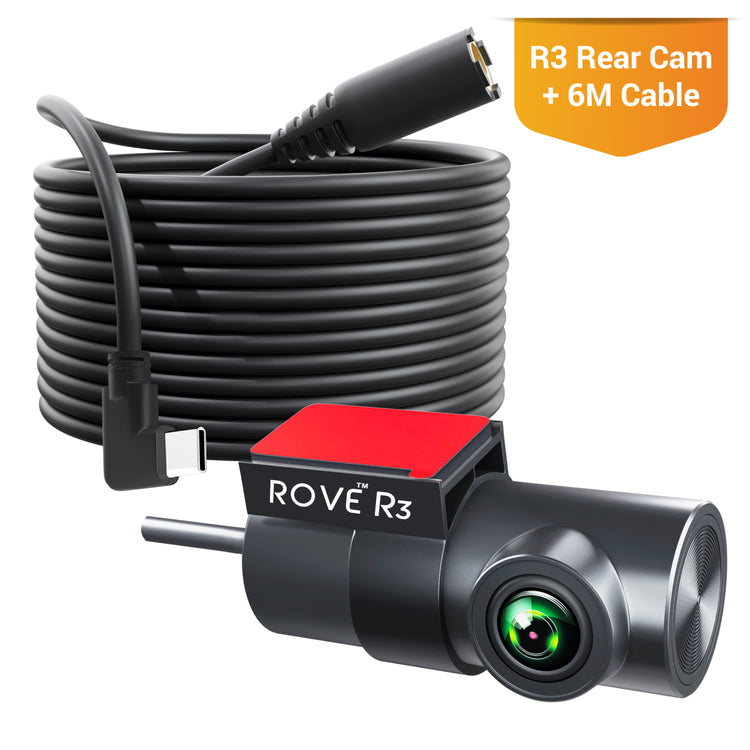 ROVE R3 Rear Cam, 180° Vertically Rotatable, 1080p full HD F1.8-140° Wide Angle and Night Vision enabled, Interior Rear Cam for Car, Truck, Mini RVs and Camper van